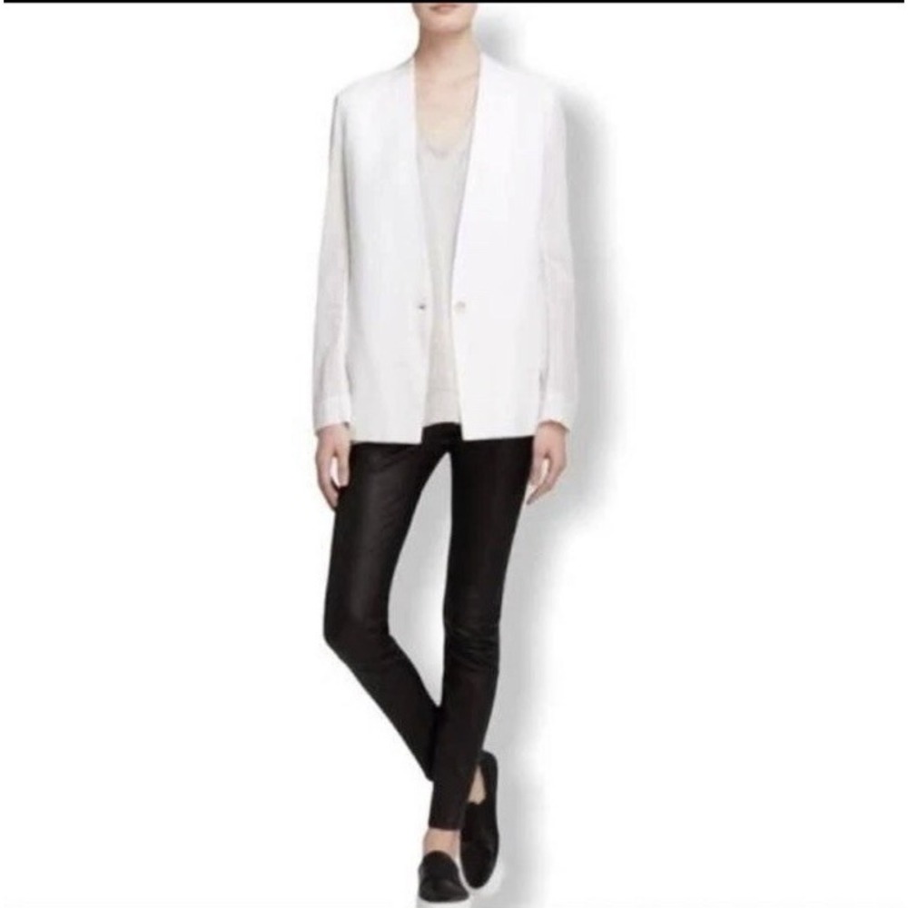 Helmut Lang Torsion Cut Out Blazer White Size 6 USA Career Minimalist